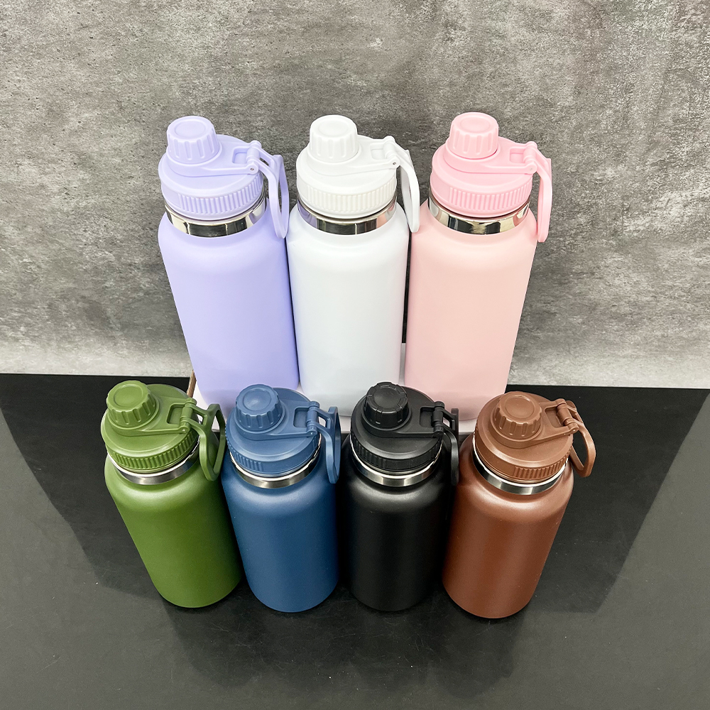 20 Pack YIPAI China Warehouse Outdoor Sports Powder Coated 32oz Water Bottle with Portable Drinking Spout Lid for Laser Engraving