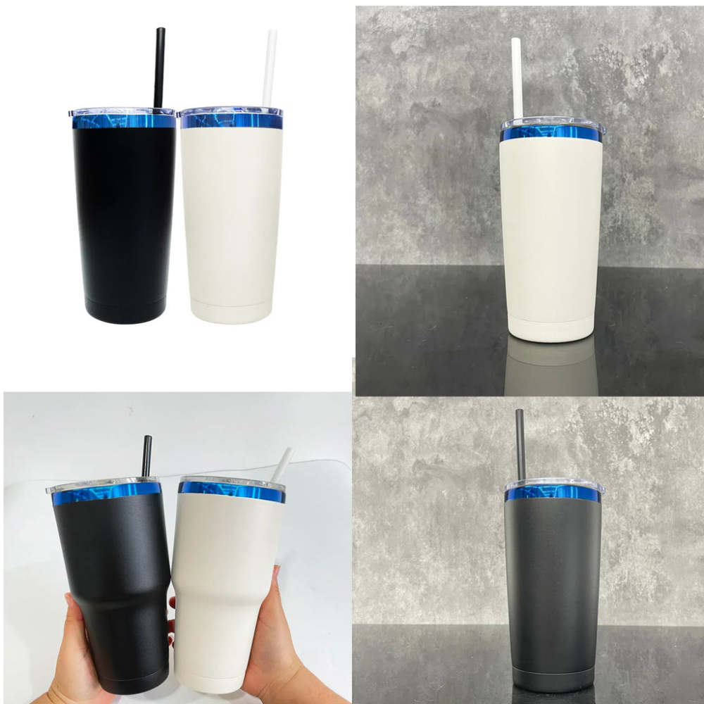 25 Pack YIPAI USA Warehouse 20oz Blue Mirror Plate Powder Coat Coffee Mugs for Laser Engraving