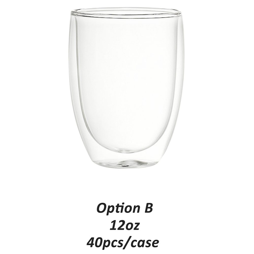 40 Pack YIPAI Clearance China Warehouse Double Walled Snow Globe Round Coffee Glass Cups with Pre Drilled