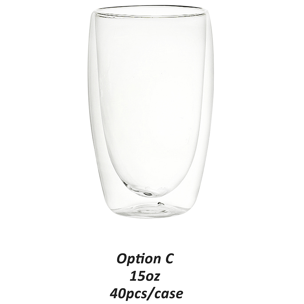 40 Pack YIPAI Clearance China Warehouse Double Walled Snow Globe Round Coffee Glass Cups with Pre Drilled