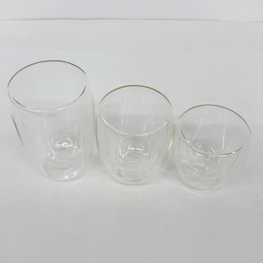 40 Pack YIPAI Clearance China Warehouse 8oz 12oz 15oz Double Walled Snow Globe Round Coffee Glass Cups with Pre Drilled for UV DTF Cup Wraps