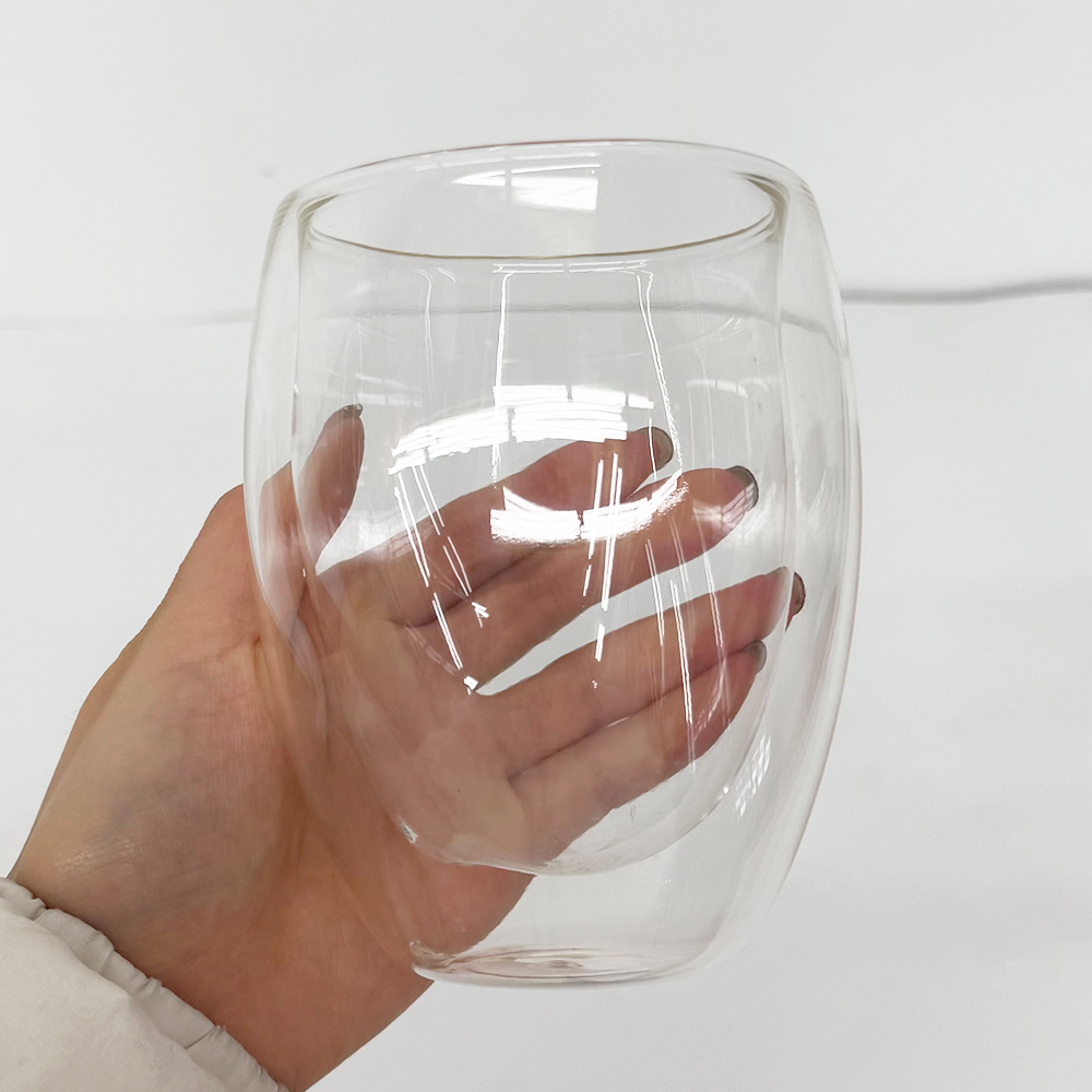 40 Pack YIPAI Clearance China Warehouse 8oz 12oz 15oz Double Walled Snow Globe Round Coffee Glass Cups with Pre Drilled for UV DTF Cup Wraps