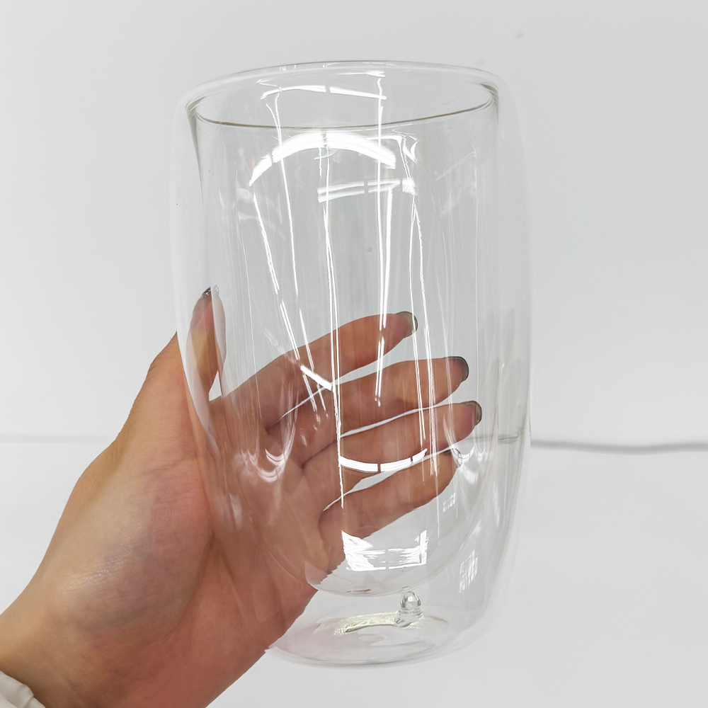 40 Pack YIPAI Clearance China Warehouse 8oz 12oz 15oz Double Walled Snow Globe Round Coffee Glass Cups with Pre Drilled for UV DTF Cup Wraps