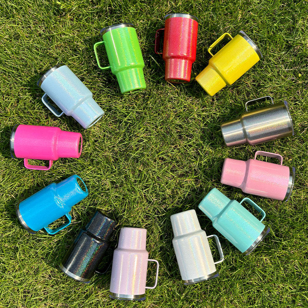 48 Pack YIPAI Clearance China Warehouse Shimmer 3oz Mini Tumbler Shot Glass With Handle For Blank Sublimation