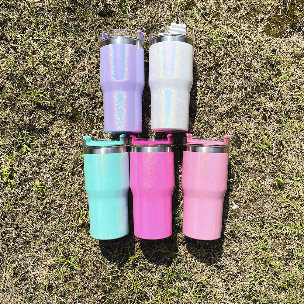 25 Pack Yipai USA Warehouse Sublimation 20oz Kids Sparkly Shimmer Stanley Tumblers