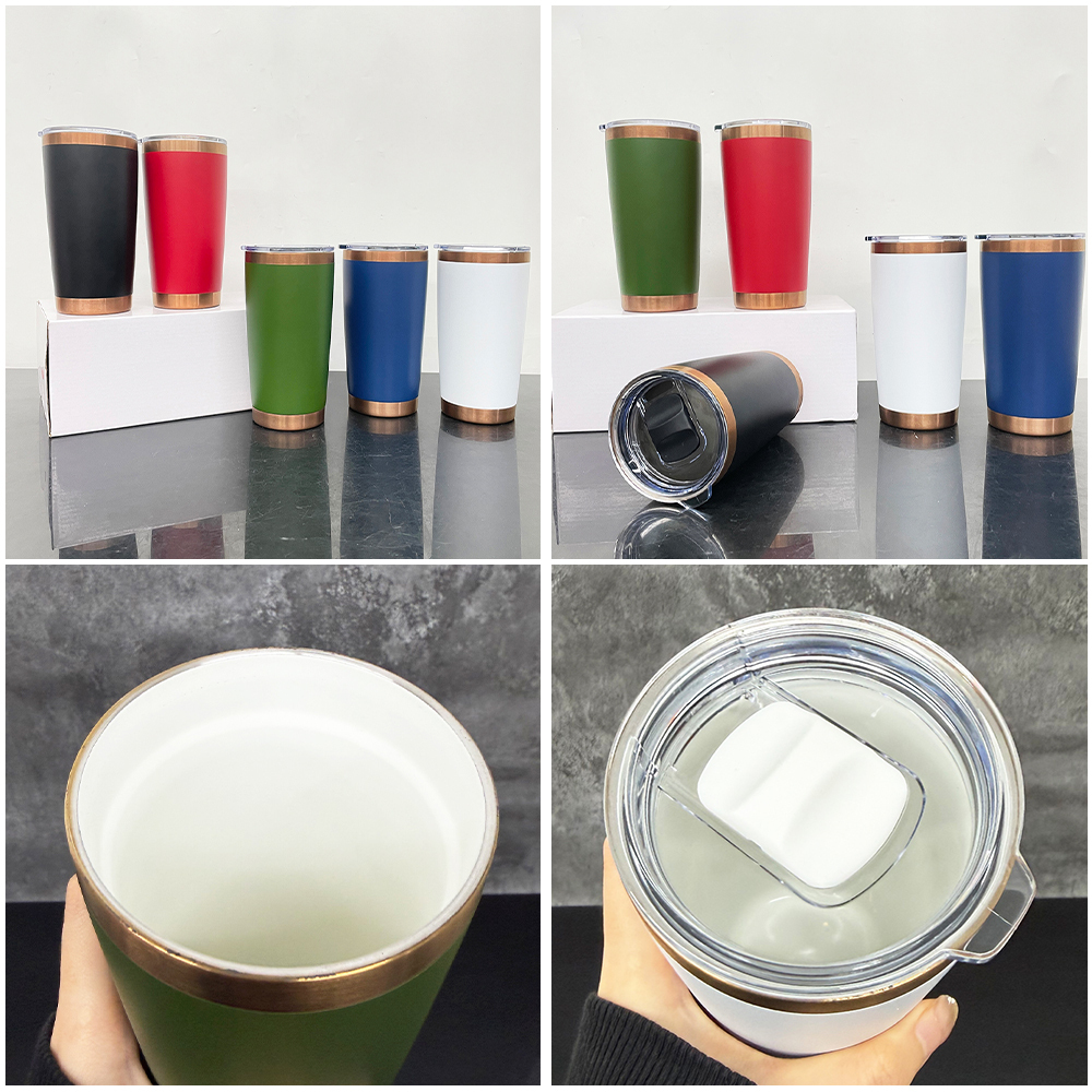 25 Pack YIPAI China Warehouse Ceramic Lined and Copper Underneath 20oz Travel Tumblers with Magnetic Lids for Laser Engraving
