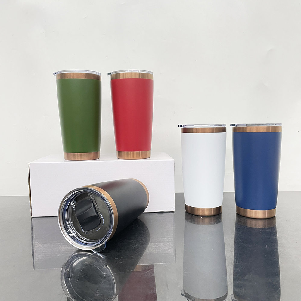 25 Pack YIPAI China Warehouse Ceramic Lined and Copper Underneath 20oz Travel Tumblers with Magnetic Lids for Laser Engraving