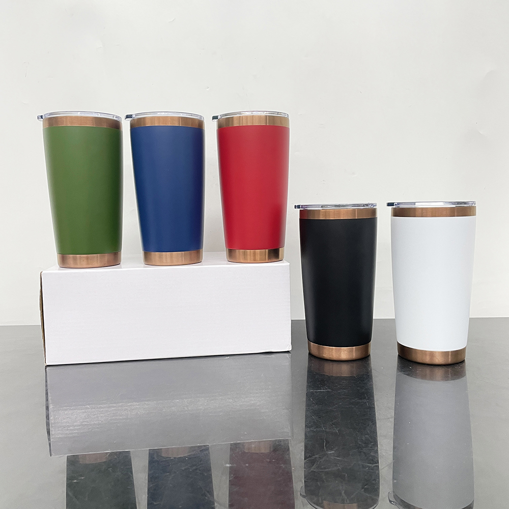 25 Pack YIPAI China Warehouse Ceramic Lined and Copper Underneath 20oz Travel Tumblers with Magnetic Lids for Laser Engraving