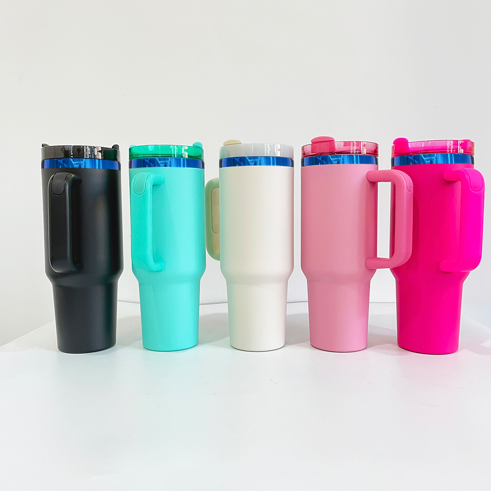 20 Pack YIPAI USA Warehouse 40oz Blue Underneath Mix Color Powder Coat H2.0 Quencher Tumblers