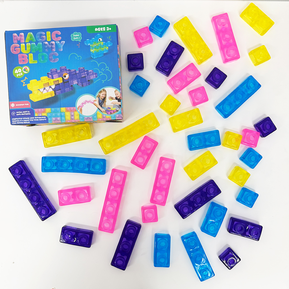 28 Pack YIPAI China Warehouse Jelly Blox Same Style Soft Jelly Building Blocks for Toddlers Kids