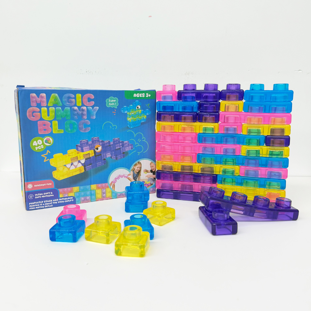 28 Pack YIPAI China Warehouse Jelly Blox Same Style Soft Jelly Building Blocks for Toddlers Kids