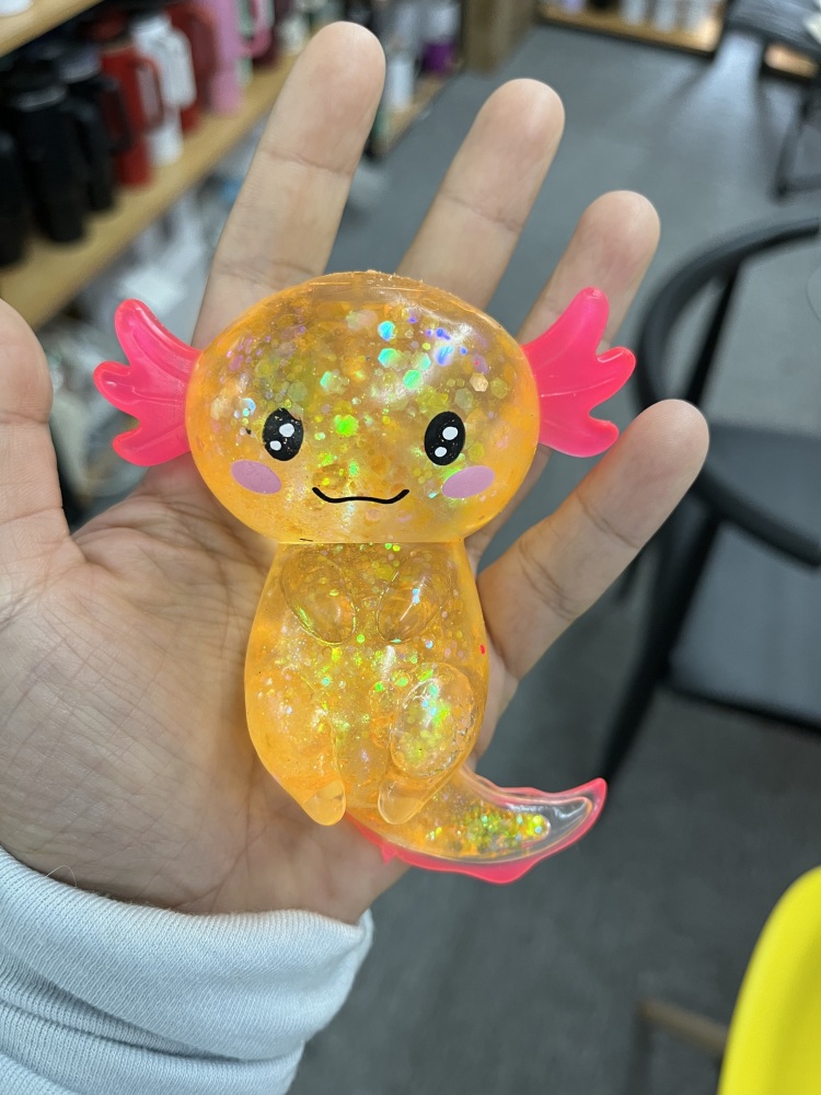 100 Pack YIPAI China Warehouse Glitter Squishy Axolotl Fidget Stress Relief Toy