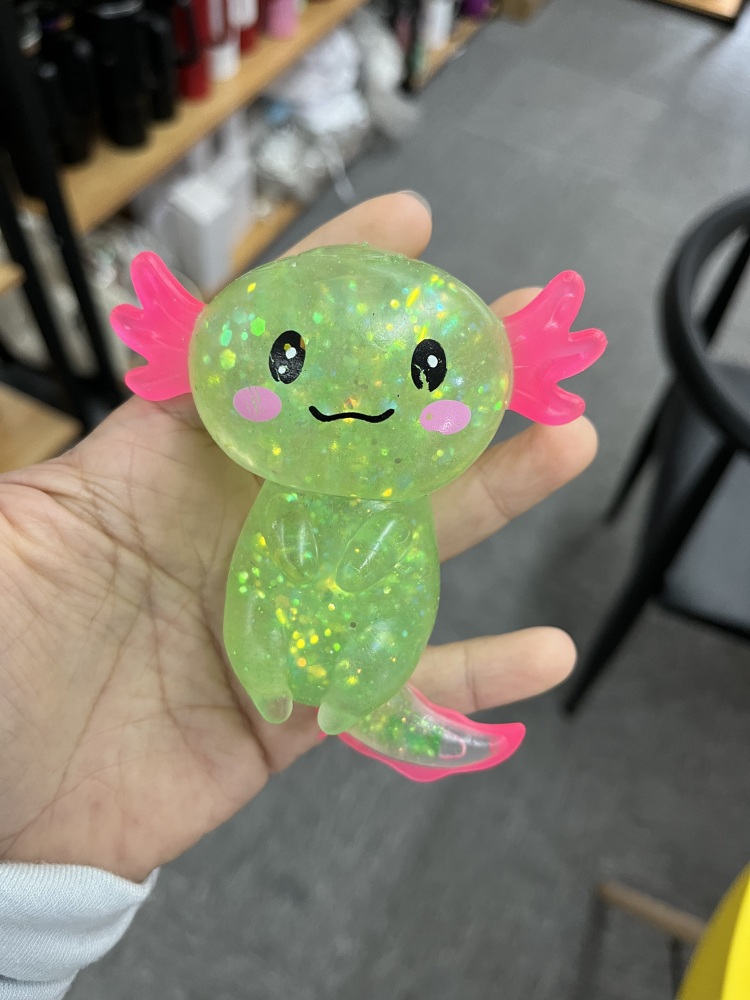 100 Pack YIPAI China Warehouse Glitter Squishy Axolotl Fidget Stress Relief Toy