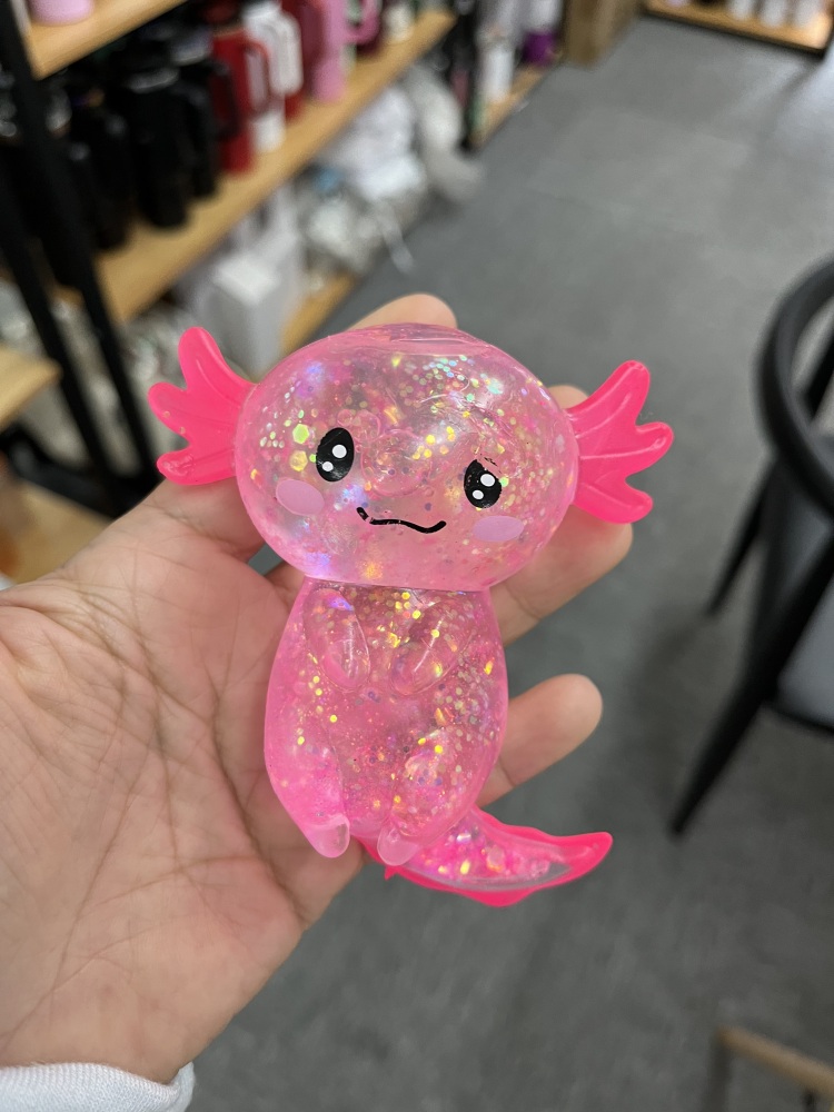 100 Pack YIPAI China Warehouse Glitter Squishy Axolotl Fidget Stress Relief Toy