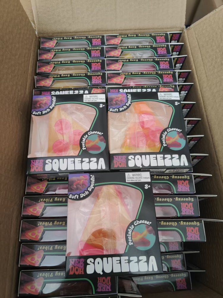 120 Pack YIPAI China Warehouse Custom Needoh TPR Kids Squishy Pizza Toy