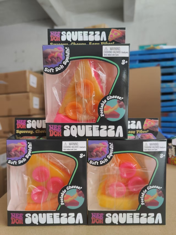 120 Pack YIPAI China Warehouse Custom Needoh TPR Kids Squishy Pizza Toy