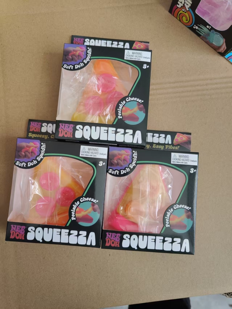 120 Pack YIPAI China Warehouse Custom Needoh TPR Kids Squishy Pizza Toy