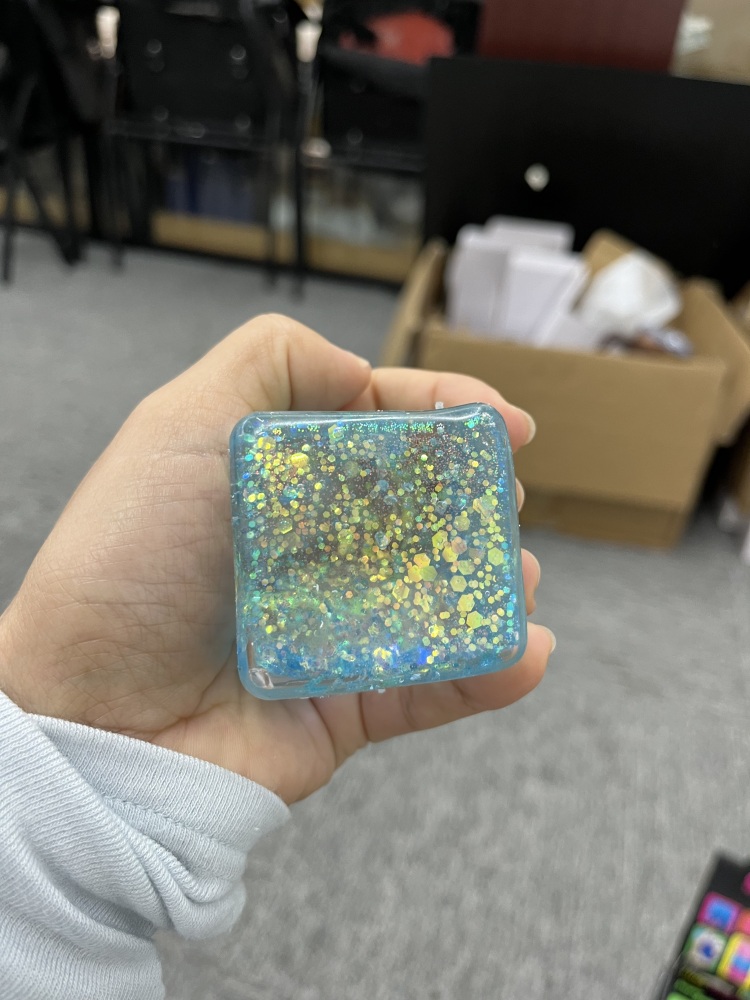 72 Pack YIPAI China Warehouse 5cm Glitter Squeeze Ice Cubes with Gift BoX