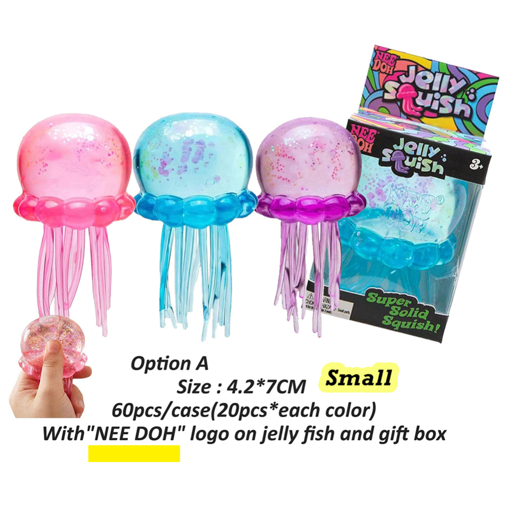 60 Pack YIPAI China Warehouse Squeeze Decompression Jelly Fish Squishy Stress Relief Toys
