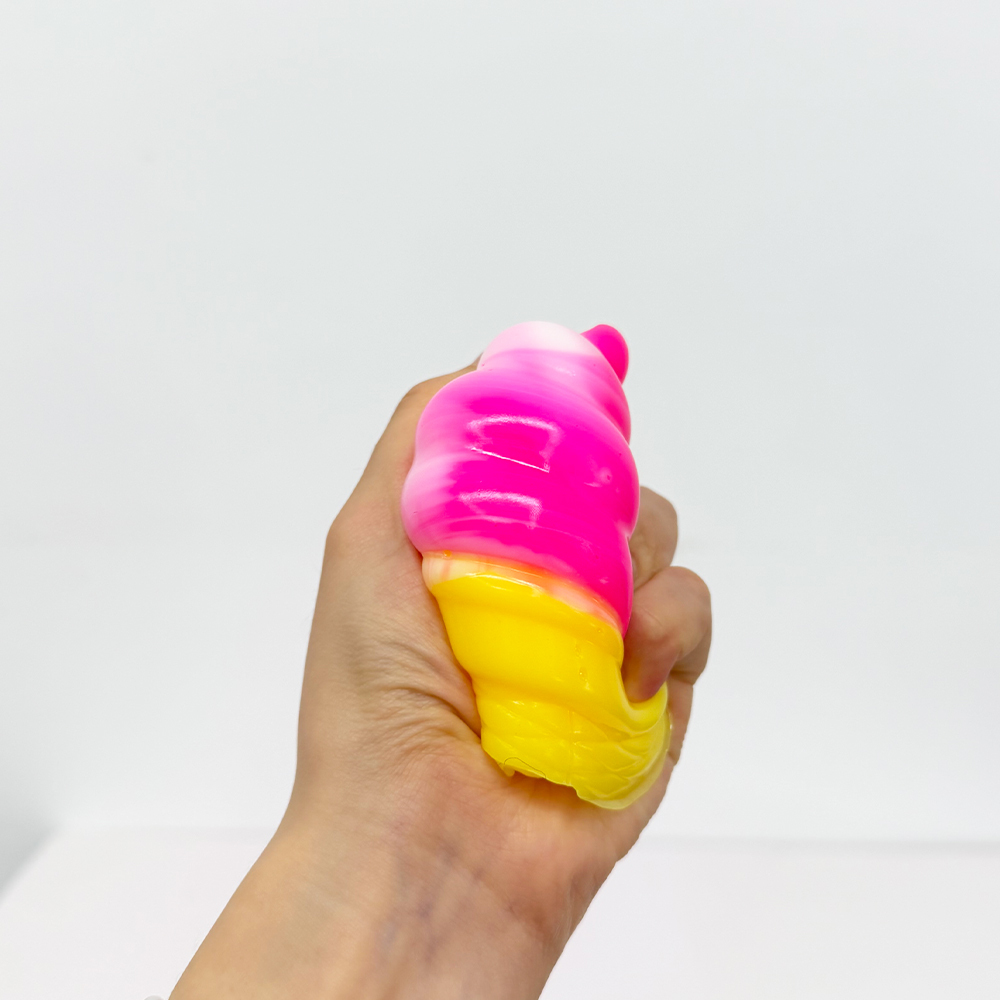 72 Pack YIPAI China Warehouse TPR Squeezing Squishy Ice Cream Cone Toys Stress Relief Fidget Toy for Kids