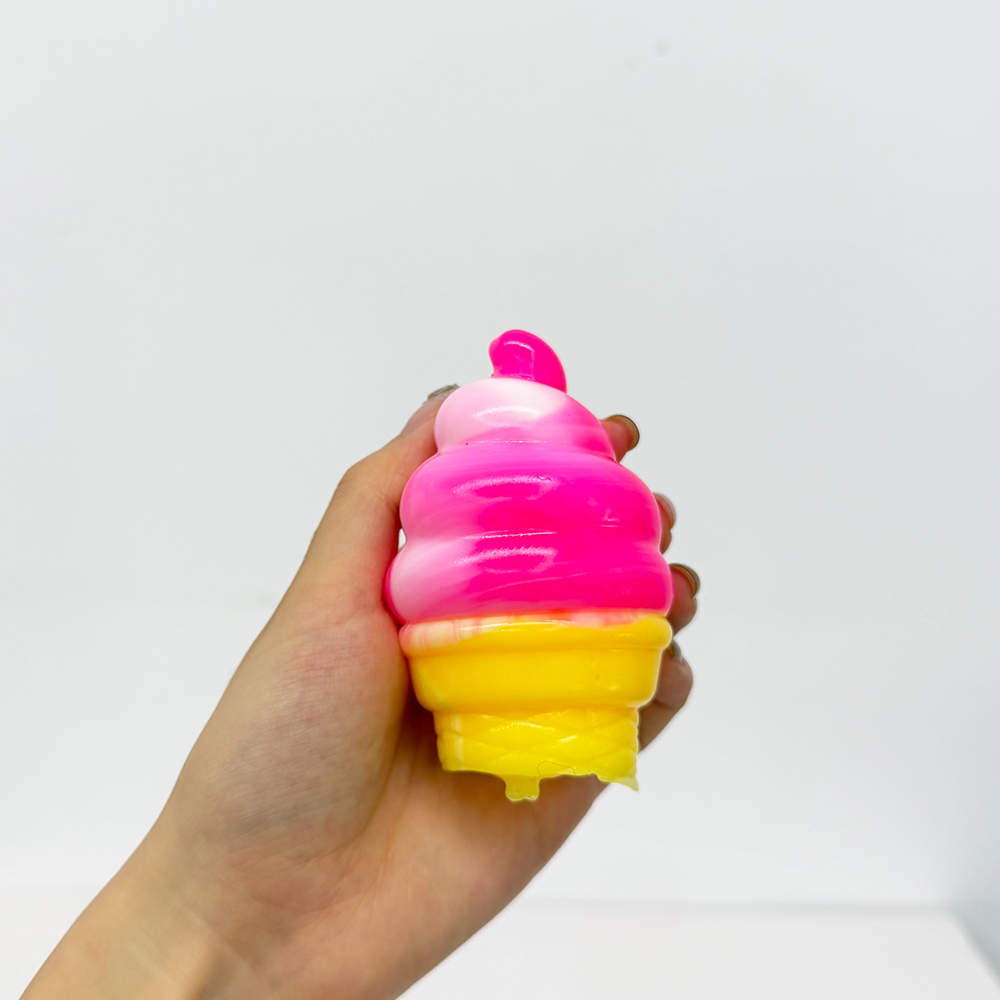 72 Pack YIPAI China Warehouse TPR Squeezing Squishy Ice Cream Cone Toys Stress Relief Fidget Toy for Kids