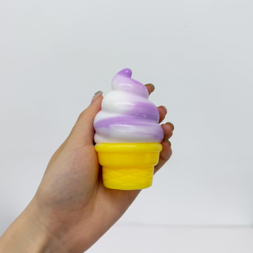 72 Pack YIPAI China Warehouse TPR Squeezing Squishy Ice Cream Cone Toys Stress Relief Fidget Toy for Kids