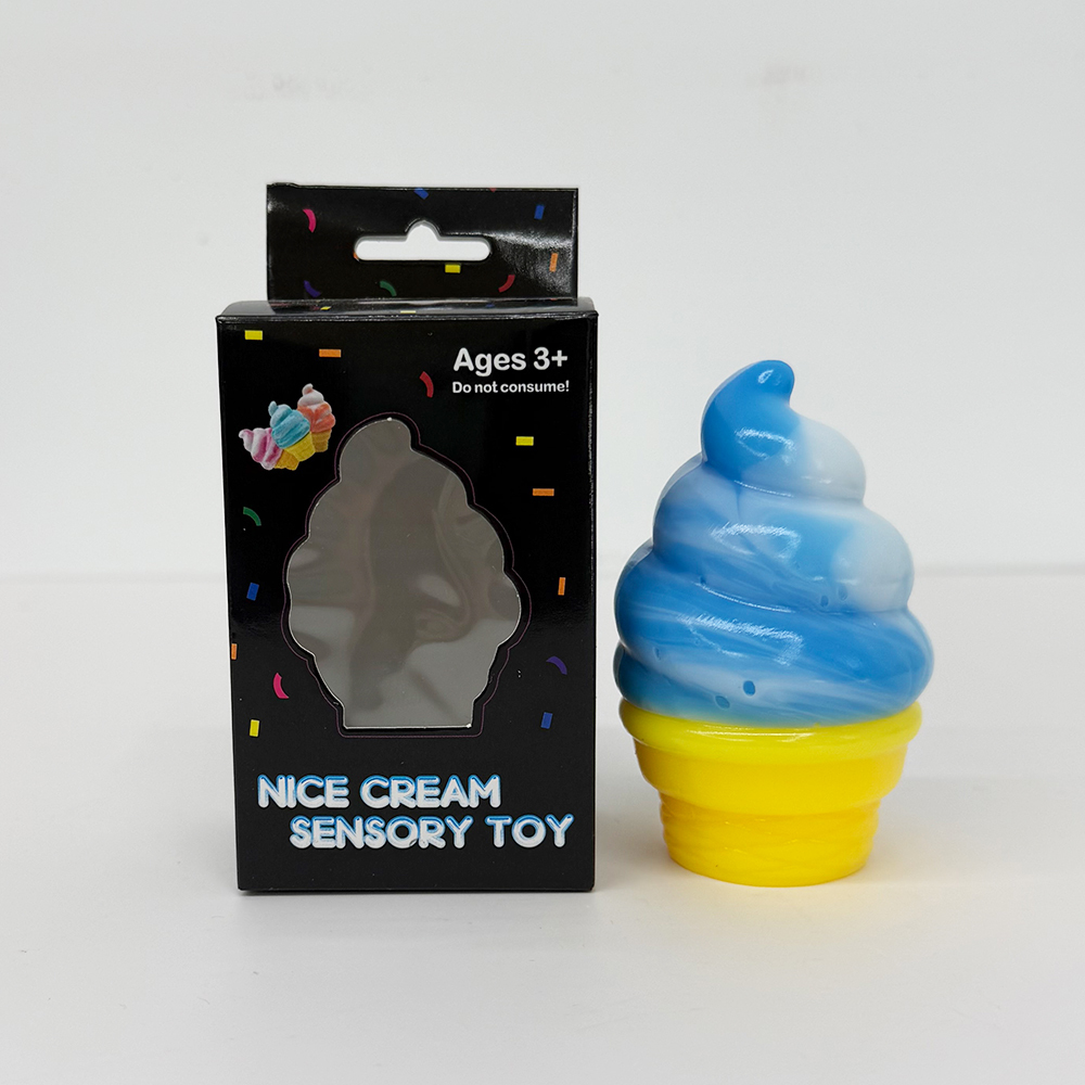 72 Pack YIPAI China Warehouse TPR Squeezing Squishy Ice Cream Cone Toys Stress Relief Fidget Toy for Kids