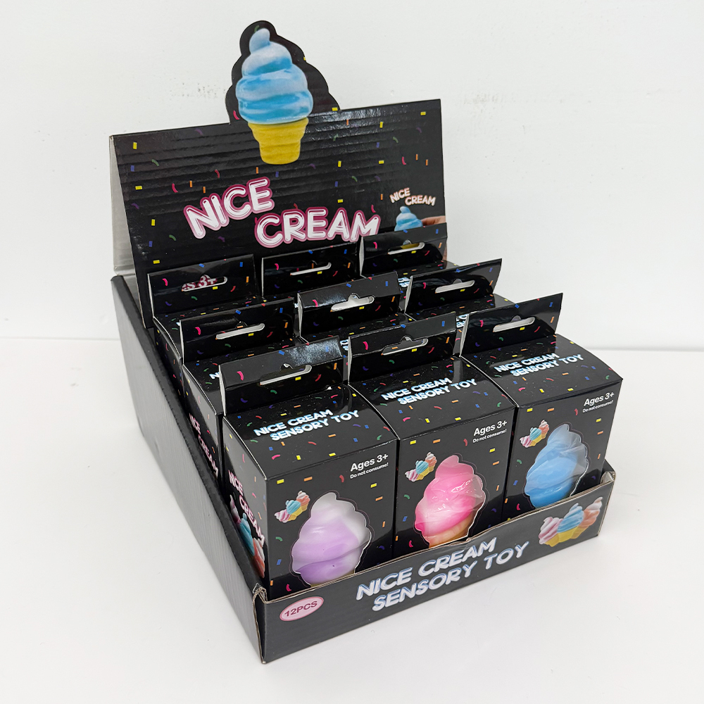 72 Pack YIPAI China Warehouse TPR Squeezing Squishy Ice Cream Cone Toys Stress Relief Fidget Toy for Kids
