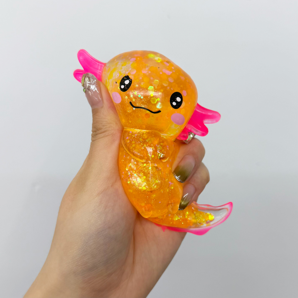 96 Pack YIPAI China Warehouse Glitter Squishy Axolotl Fidget Stress Relief Toy
