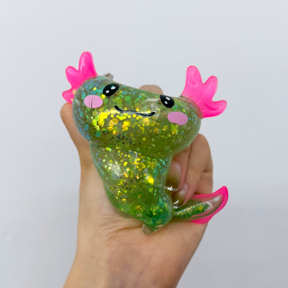 96 Pack YIPAI China Warehouse Glitter Squishy Axolotl Fidget Stress Relief Toy