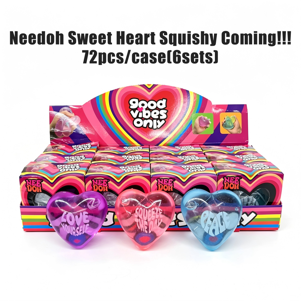 72 Pack YIPAI China Warehouse Slow-Rising Maltose Filling Needoh Squeeze Sweet Heart Squishy Stress Relief Fidget Toy for Kids