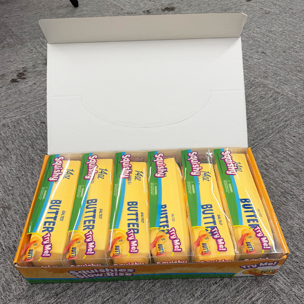36 Pack YIPAI China Warehouse Flour-filled TPR Large Yellow 14 oz Jumbo Giant Squishy Butter Stick Stress Relief Fidget Toy for Kids