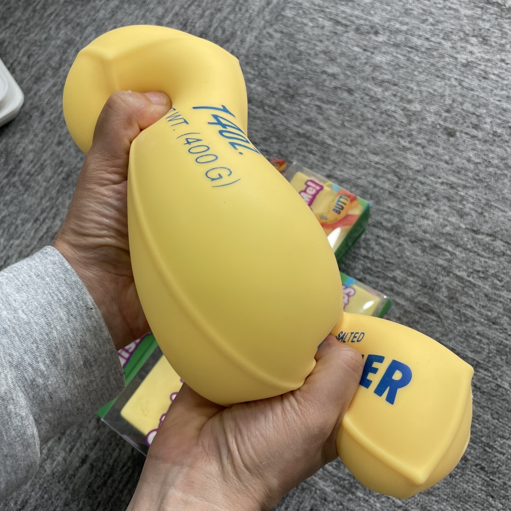 36 Pack YIPAI China Warehouse Flour-filled TPR Large Yellow 14 oz Jumbo Giant Squishy Butter Stick Stress Relief Fidget Toy for Kids