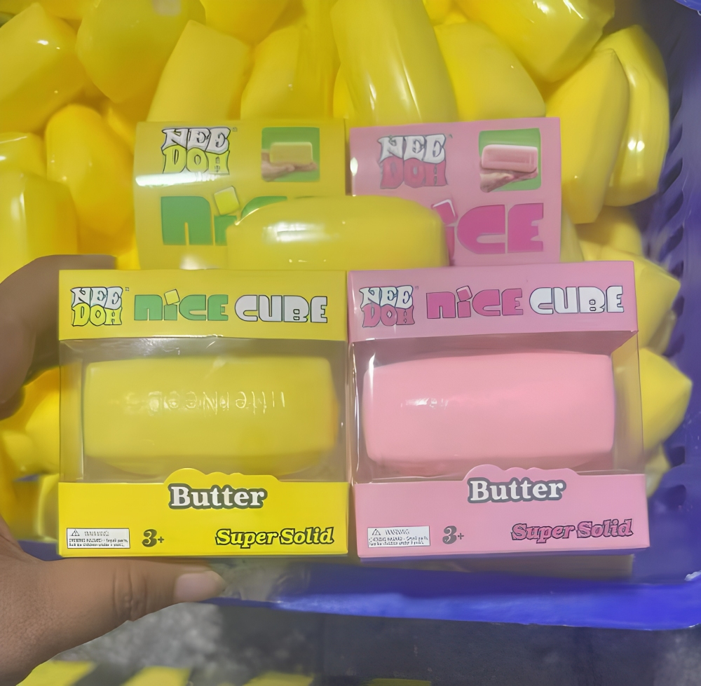 72 Pack YIPAI China Warehouse Flour-filled TPR Large Yellow Strawberry 4oz Squishy Butter Stick Stress Relief Fidget Toy for Kids