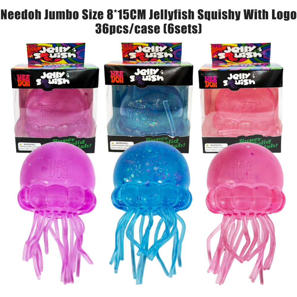 36 Pack YIPAI China Warehouse Needoh Jumbo Jelly Fish Squishy Stress Relief Fidget Toys for KIds