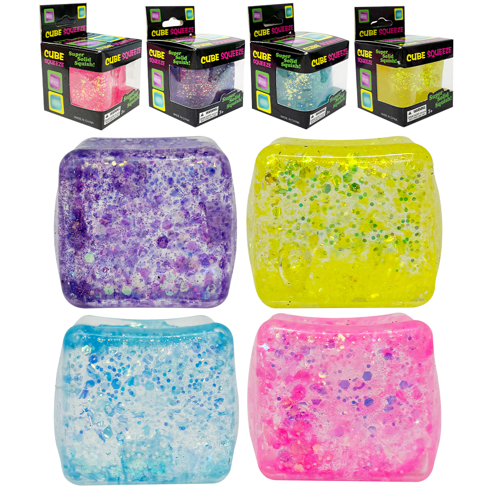 72 Pack YIPAI China Warehouse 5cm Glitter Squeeze Ice Cubes with Gift BoX