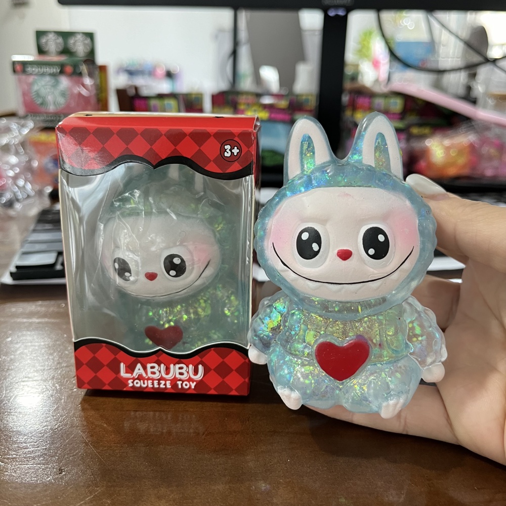 60 Pack YIPAI China Warehouse Cute Glitter LABUBU Maltose Squishy Stress Relief Fidget Toy with Gift Box for Kids