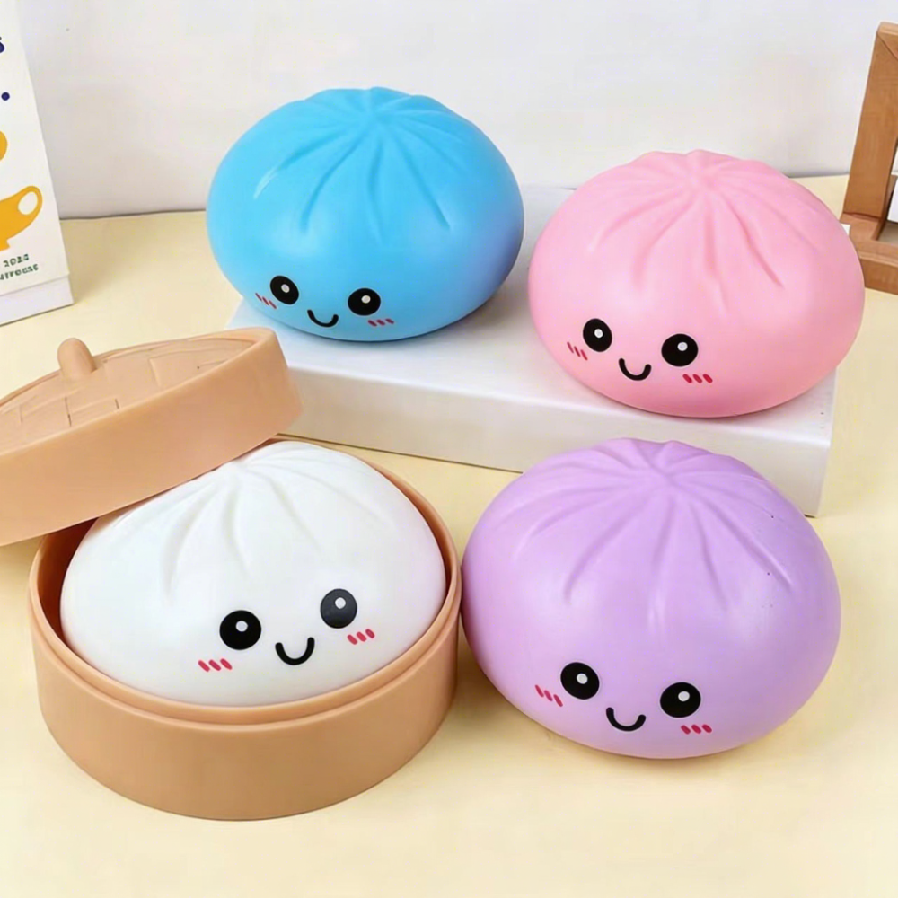 6 Pack YIPAI China Warehouse Jumbo Soft Sensory Giant 25cm Dumpling Squishy Steamed Bun Stress Relief Fidget Toy with Mystery Blind Box for Kids