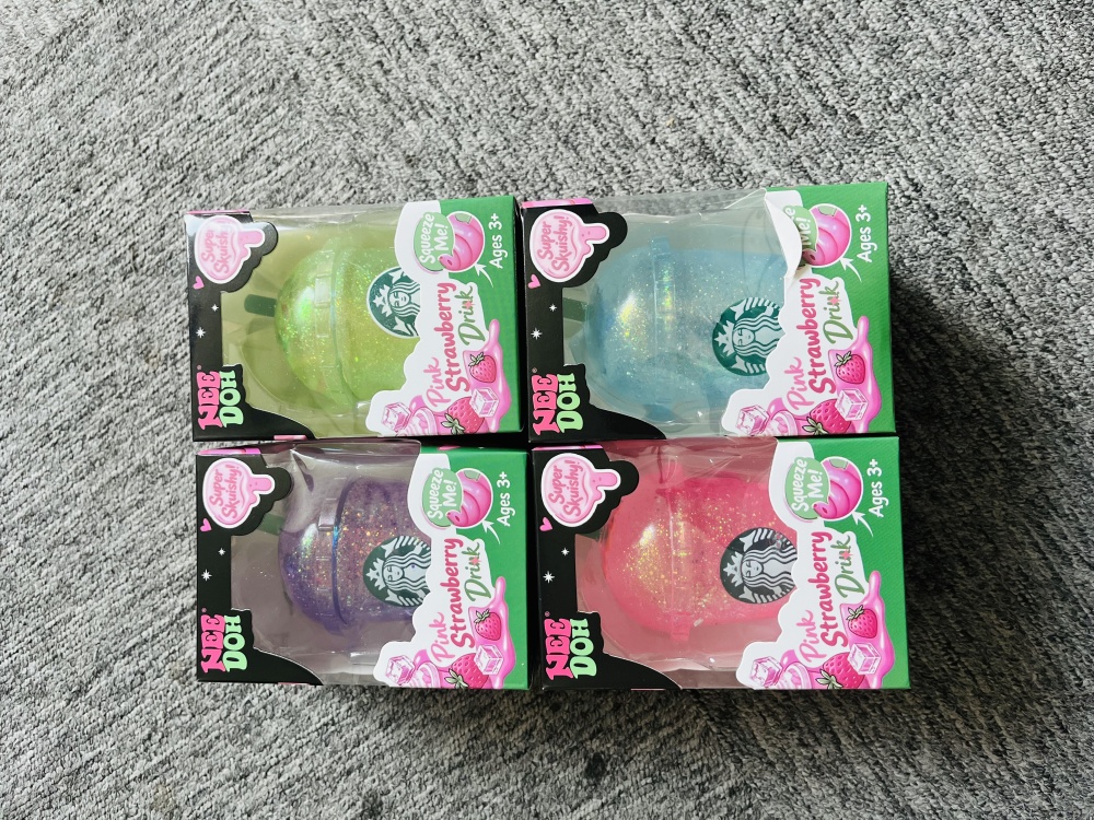 72 Pack YIPAI China Warehouse Maltose Cute Glitter Needoh Drink Starbucks Squishy Stress Relief Fidget Toy with Gift Box for Kids