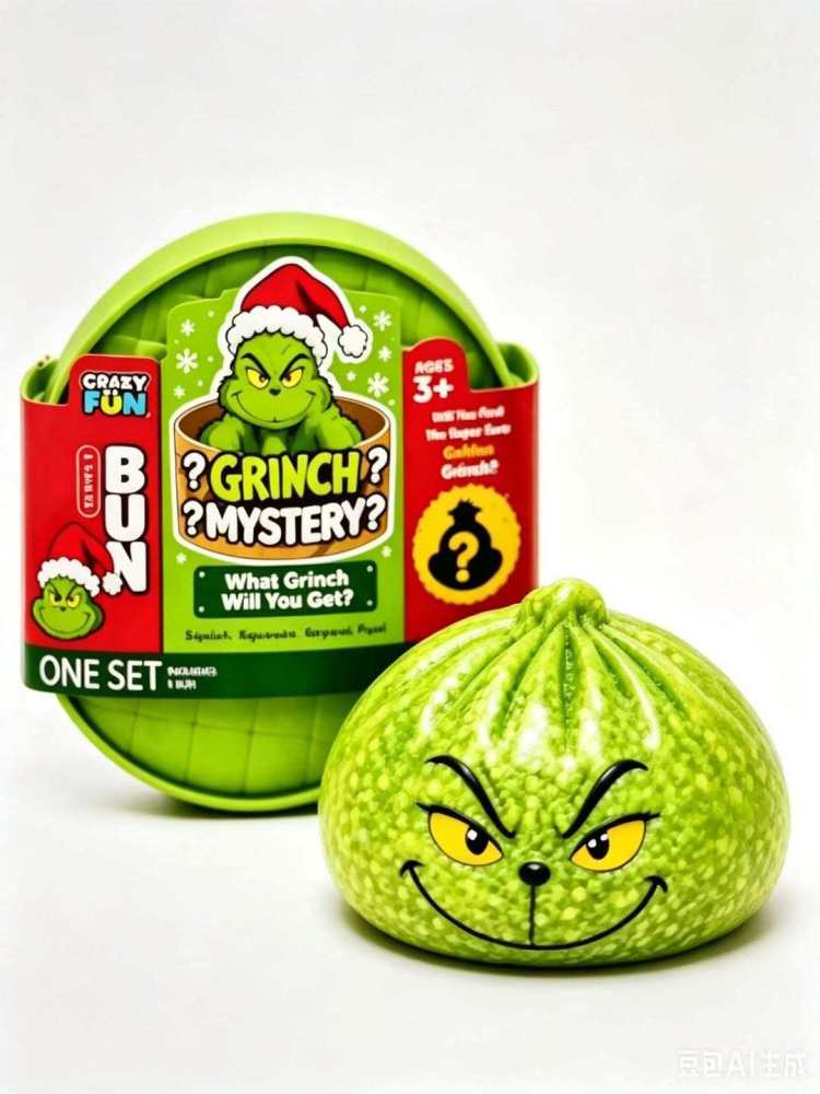 24 Pack YIPAI China Warehouse Christmas Glow InDark Crazy Grinch Bun Squishy Stress Relief Fidget Toy for Kids