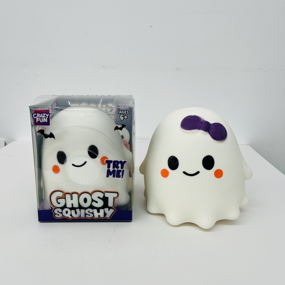 24 Pack YIPAI China Warehouse CRAZY FUN 13.5*13cm Cute Halloween Ghost Squishy Stress Relief Fidget Toy for Kids