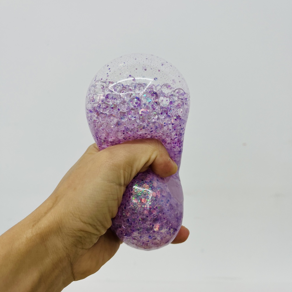 72 Pack YIPAI China Warehouse 8.5cm Beads Glitter Dumpling Squishy Stress Relief Fidget Toys for Kids