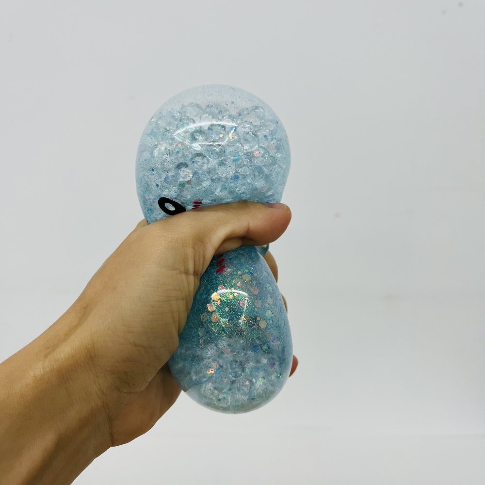 72 Pack YIPAI China Warehouse 8.5cm Beads Glitter Dumpling Squishy Stress Relief Fidget Toys for Kids