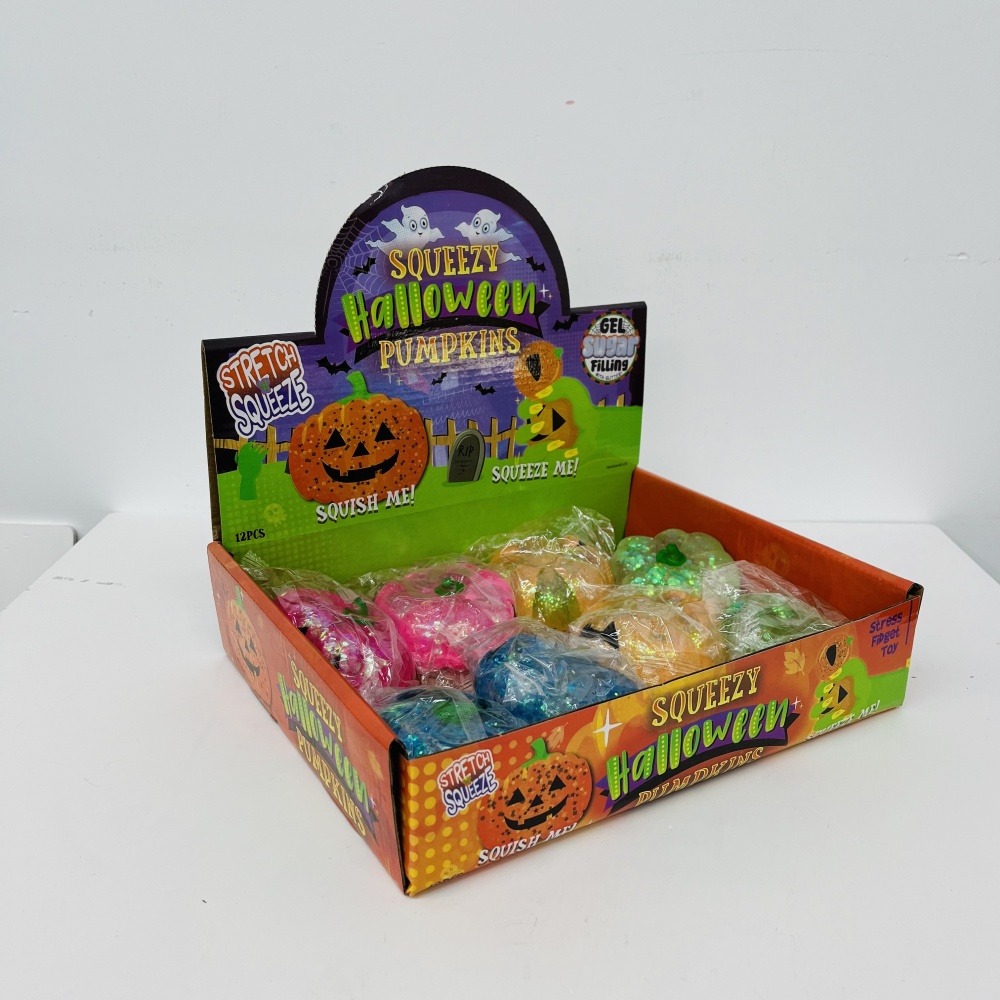 72 Pack YIPAI China Warehouse Maltose Slow Rising Halloween Pumpkin Squeezee Toy Squishy Stress Relief Fidget Toys for Kids
