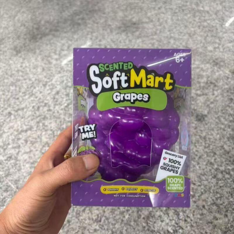 24 Pack YIPAI China Warehouse Soft Purple Giant Jumbo Grape Squishy ASMR Fruit Stress Relief Fidget Toys for Kids