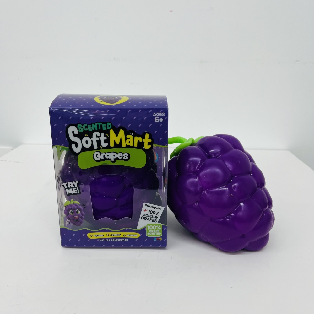 24 Pack YIPAI China Warehouse Soft Purple Giant Jumbo Grape Squishy ASMR Fruit Stress Relief Fidget Toys for Kids