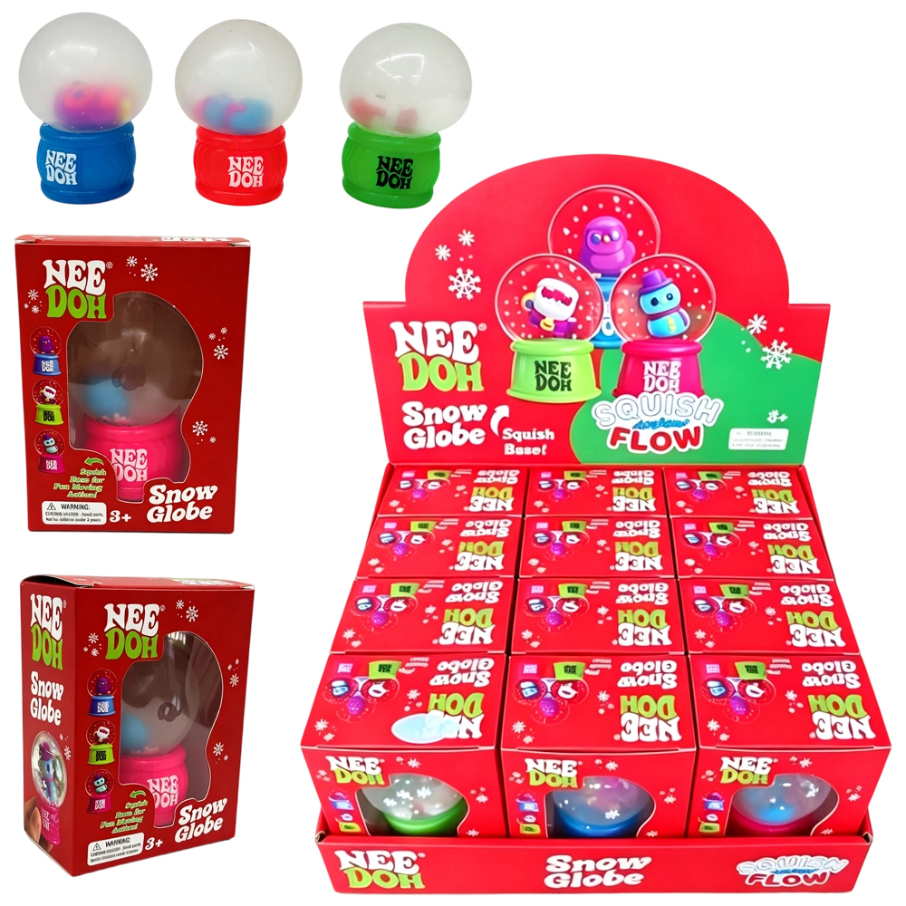 60 Pack YIPAI China Warehouse Needoh Style Christmas Snow Globe Flow Squishy Stress Relief Fidget Toys with Flashing Light for Kids