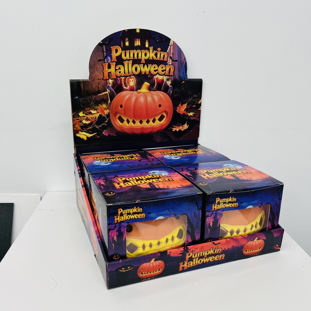 16 Pack YIPAI China Warehouse Halloween Soft Jumbo Evil Giant Pumpkin Squishy ASMR Fruit Stress Relief Fidget Toys for Kids