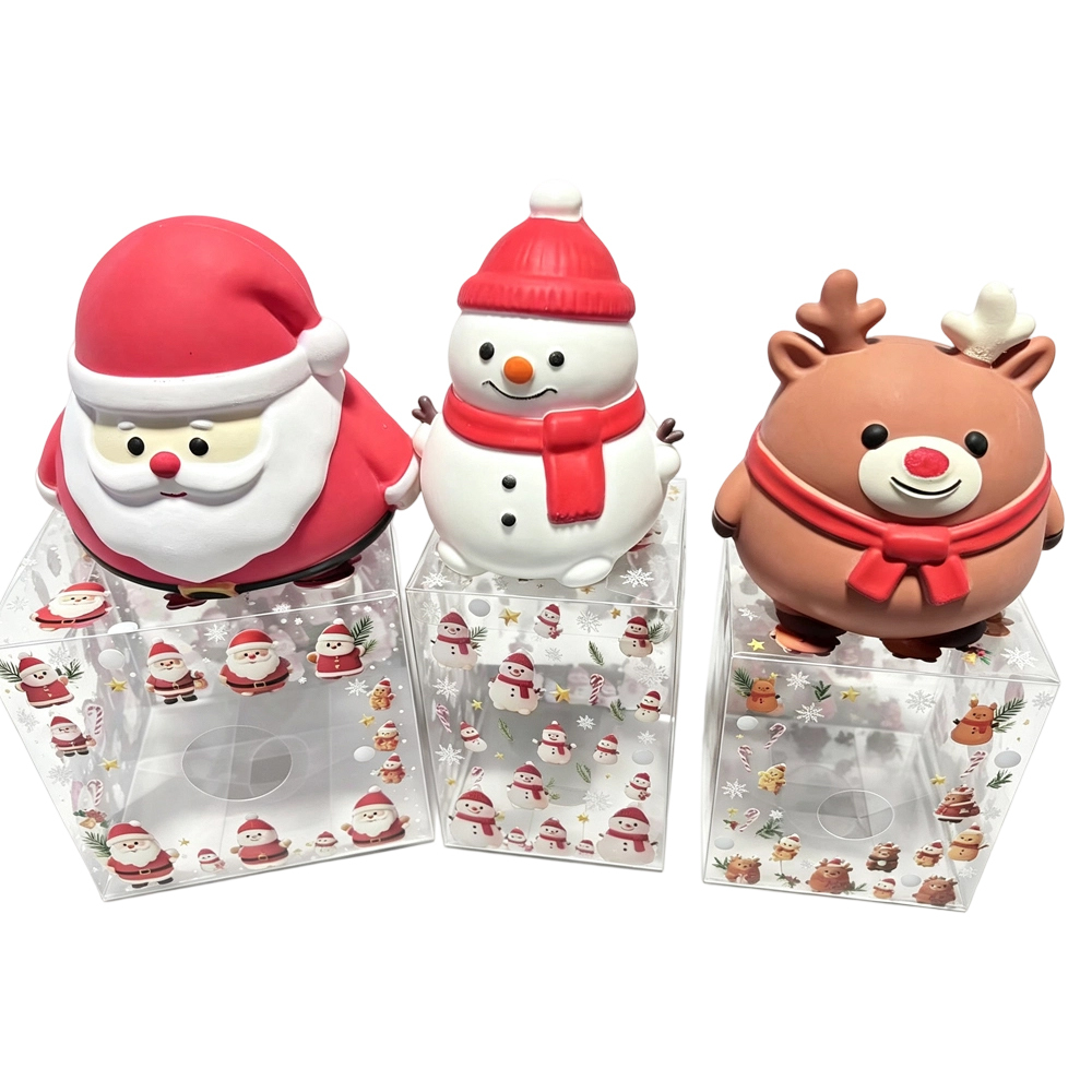 24 Pack YIPAI China Warehouse TPR Soft Stretchable Christmas Jumbo Santa Chubby & Snowman Puff & Reindeer Mochi Squishy Stress Relief Fidget Toys for Kids