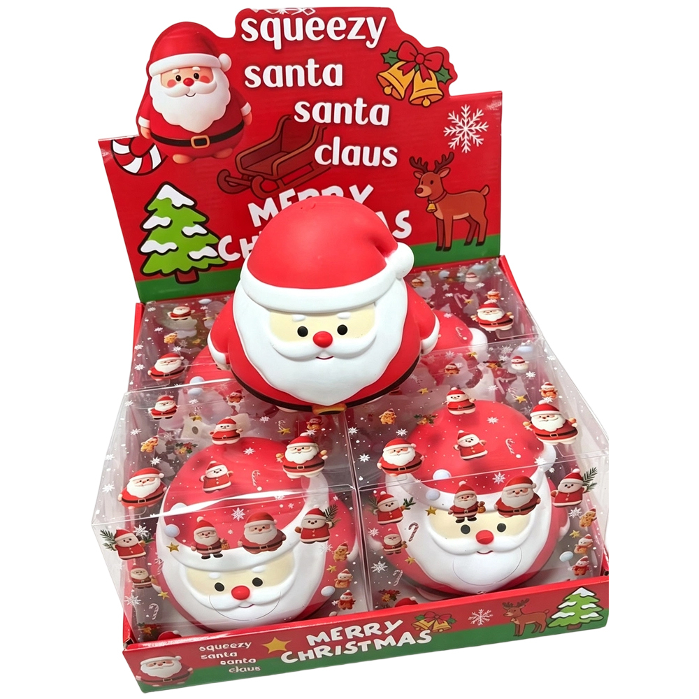 24 Pack YIPAI China Warehouse TPR Soft Stretchable Christmas Jumbo Santa Chubby & Snowman Puff & Reindeer Mochi Squishy Stress Relief Fidget Toys for Kids
